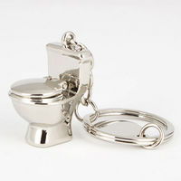 Novelty Trinket Mini Cute Toilet Keychain  Color Friend Funny Gift Key Ring Cool Unique Water Closet