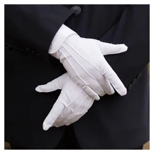 Mens White Tuxedo Gloves Formal Uniform Gloves for Wedding Party Master of Ceremonies Jewelry Protect Magic New