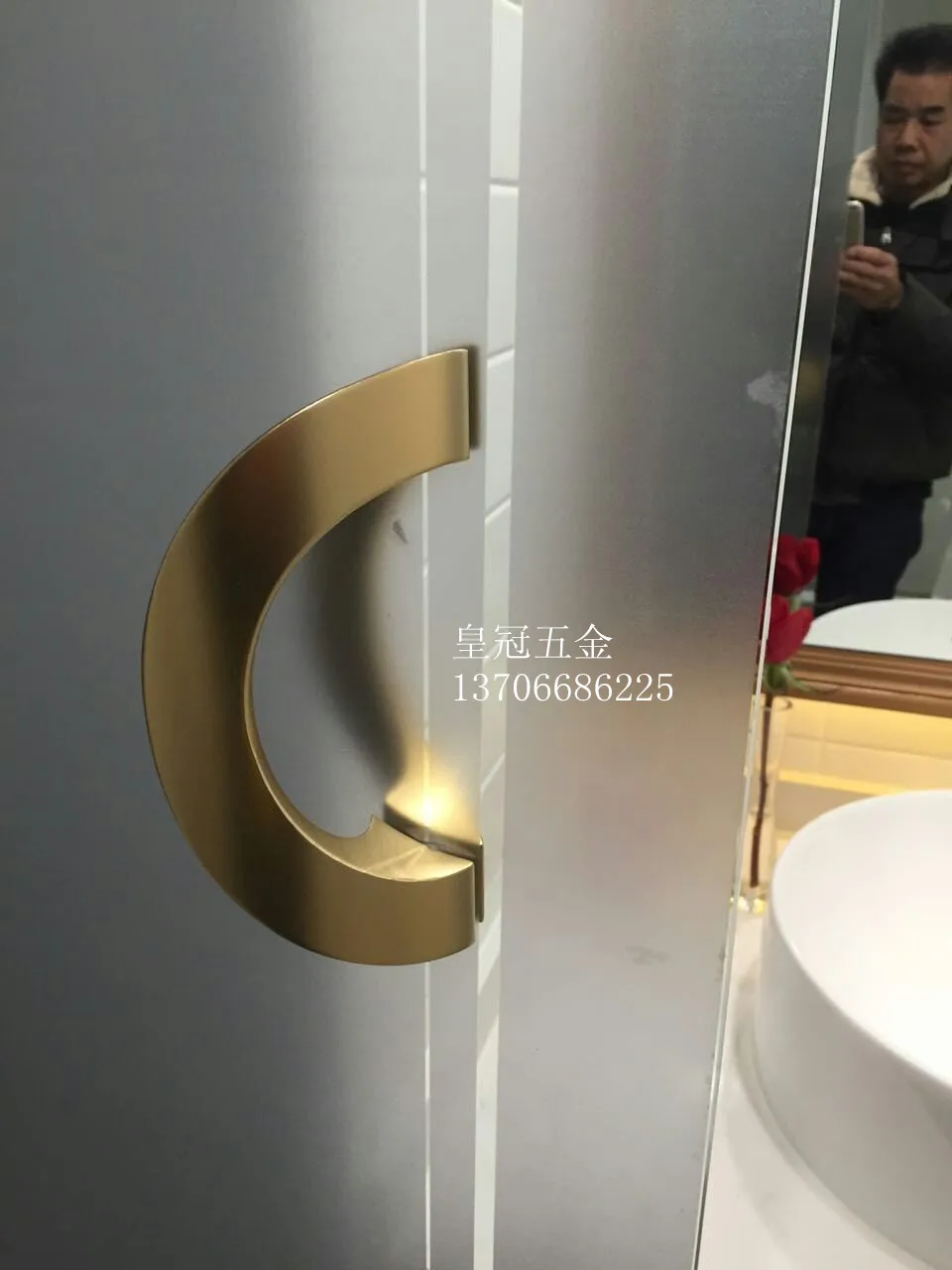 

Solid Aluminum Alloy sliding door handle door to door handle shower room glass door handle