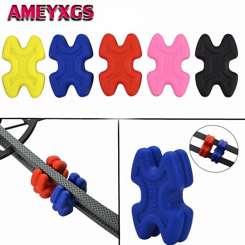 4pcs/Set Archery Compound Bow Stabilizer Limb Silencer Rubber Limbsaver Dampener Reduce Noice For Hunting Shooting Accessories