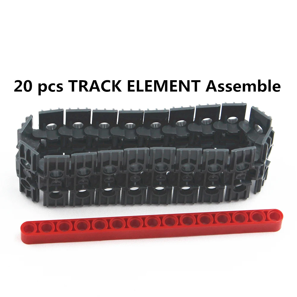 MOC Building Blocks Self-Locking Technical Bricks 20pcs Technical TRACK ELEMENT 5X1.5 compatible with Lego 88323 for Boy Toy