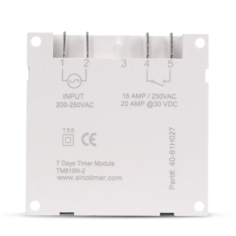 SINOTIMER Brand Digital Weekly Timer 7 Days Programmable Time Switch Relay 220V 230V 240V AC TM618