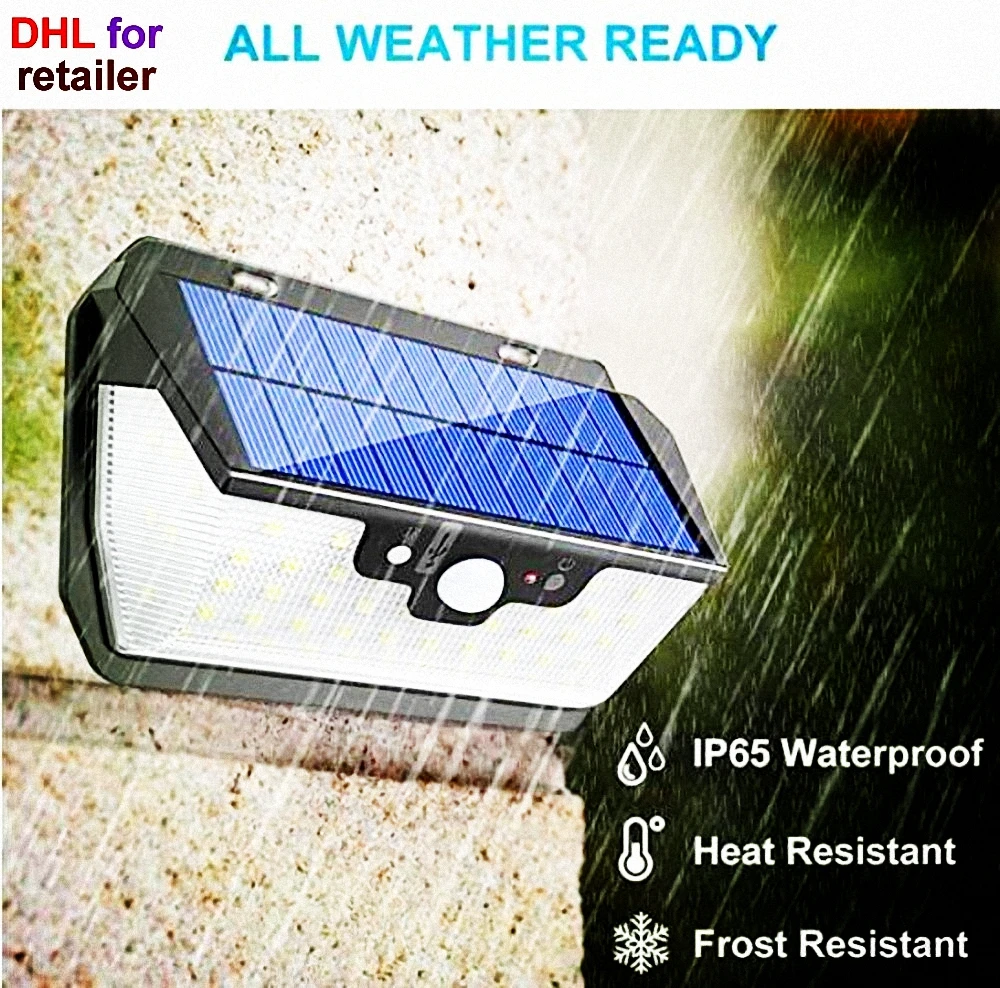 55 LED 900lm Solar Light remote control radar smart  3 side lighting Waterproof 28  So IP65 up  ca street wall lamp yard camp