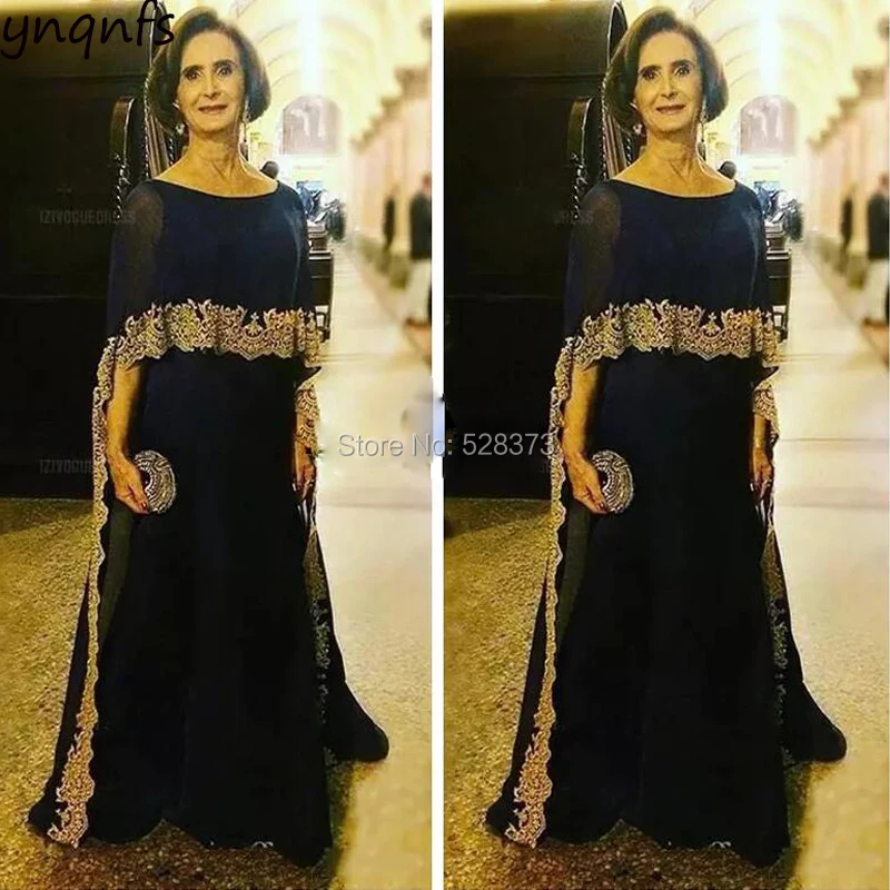 

YNQNFS MD159 Elegant Long Mother of the Bride/Groom Dresses Outfits Cloak Sleeves Formal Dress Vestido de Festa Longo 2019