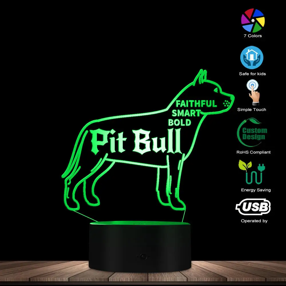 Various Dog Breeds 3D Optical illusion Night Light Dachshund Pug Bulldog Terrier Chihuahua Beagle Table Lamp Gift For Dog Lover