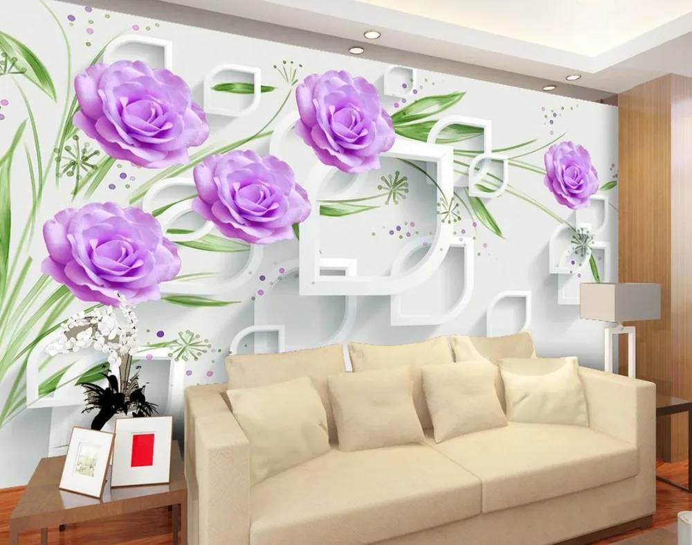 

3d flower wallpaper Wall Decoration Rose 3d murals wallpaper for living room Non woven wallpaper