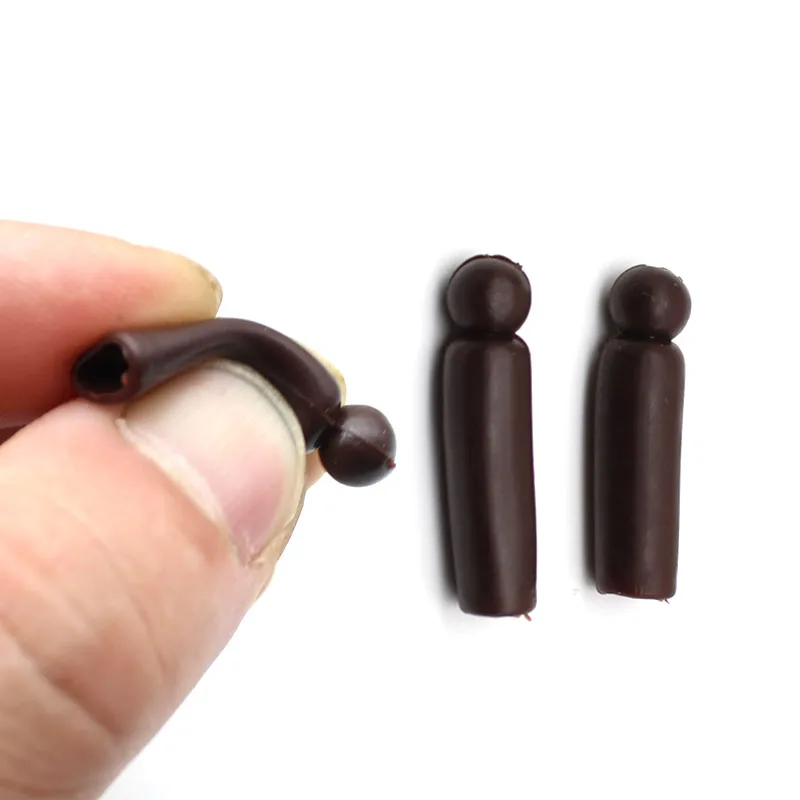 20PCS Chod Helicopter Buffer Beads Brown Rubber  Mini Covert  Buffer Beads Anti Tangle Sleeve Carp Bream Tench Coarse fishing