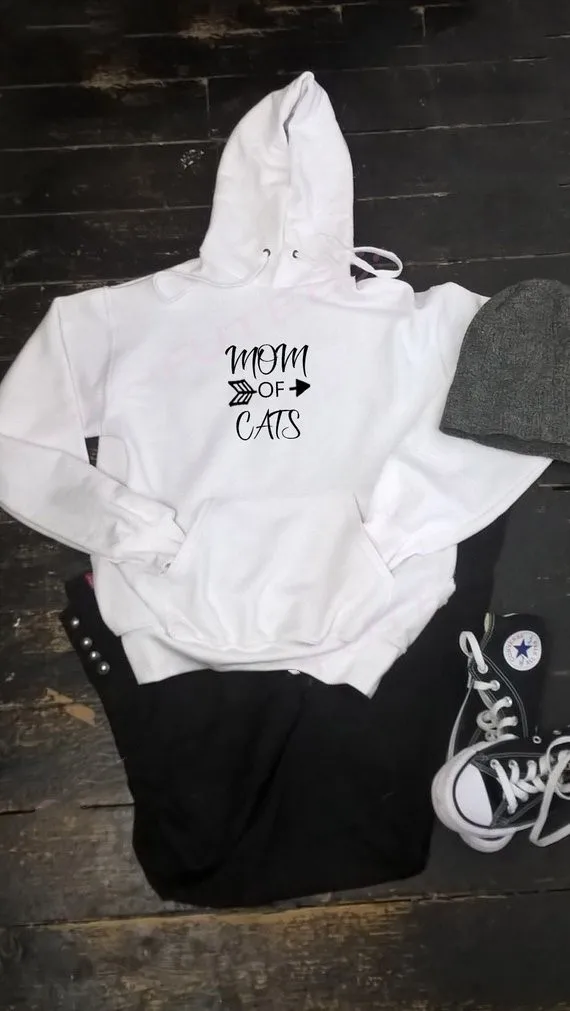 Sugarbaby Mom of cats Hoodie Sweatshirt Tumblr jumper Meow Cat mom Long Sleeve Hoodie Cat Mom gift  Drop ship