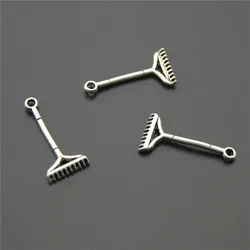 100pcs  Silver Color Tool Tickle Rake Charms Pendant DIY Necklace Bracelet Bangle Findings   A2206