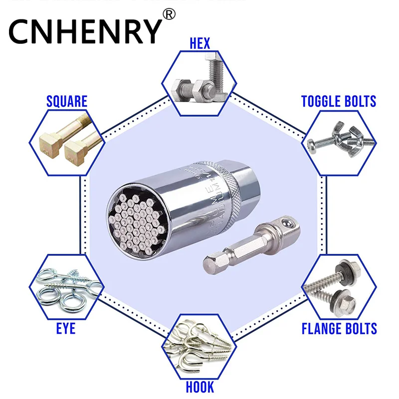 Universal Socket เครื่องมือประแจแรงบิดหัวชุดซ็อกเก็ต 9-21 มม. เจาะ Ratchet Spanner เครื่องมือวัสดุ CRV