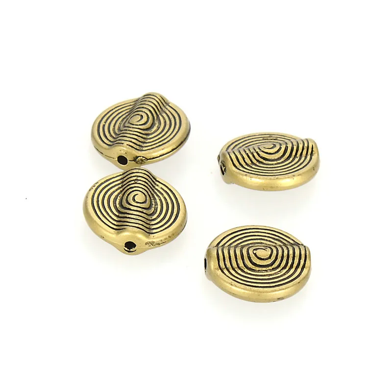 50Pcs 16x4MM Vintage Antique Silver Bronze Plating Spiral Flat Round CCB Spacer Beads For Diy Jewelry Making