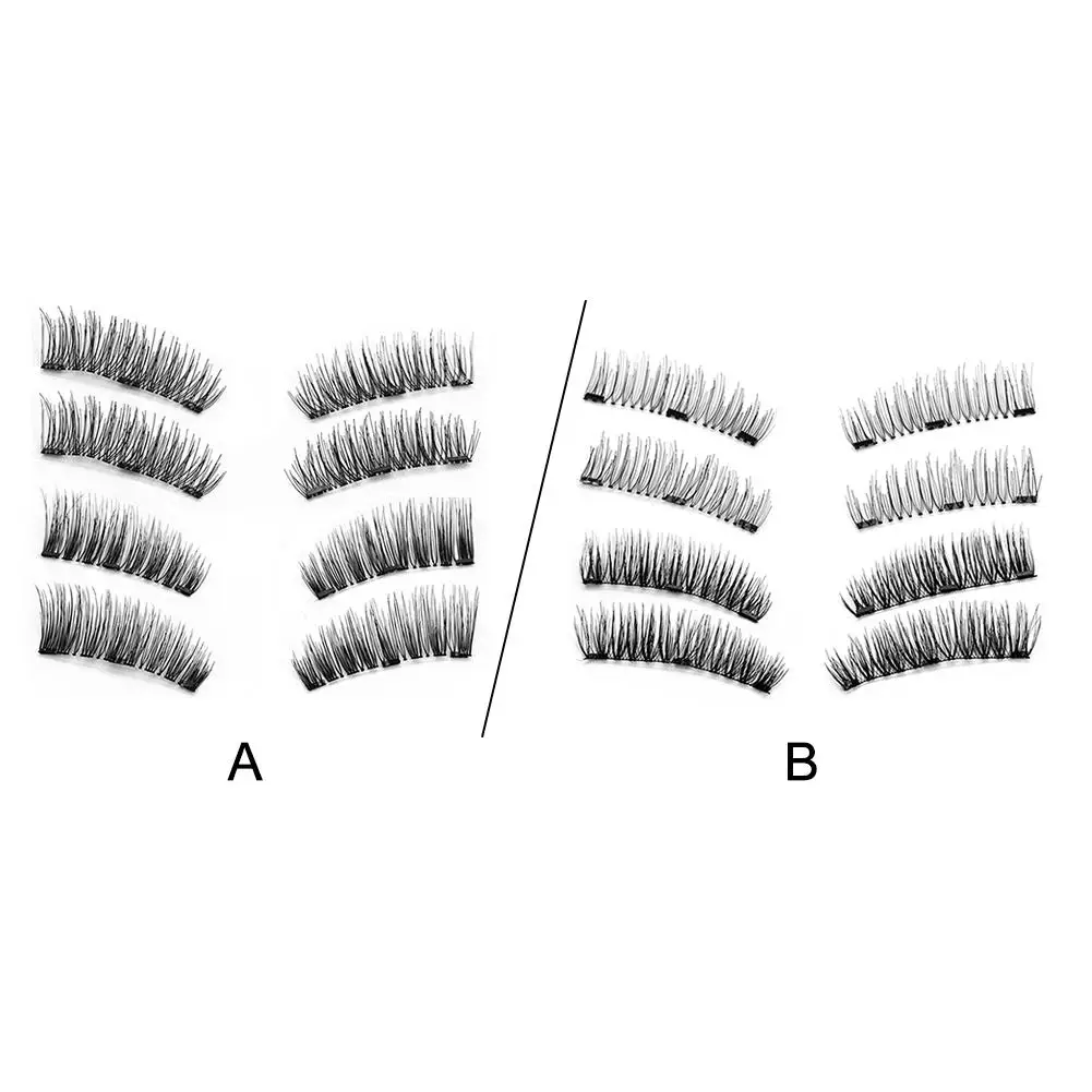 2คู่3D ขนตาปลอม Mink Eyelashes Eye แต่งหน้าขยายขนตาปลอม Eyelash Magnetic ชุดแหนบ