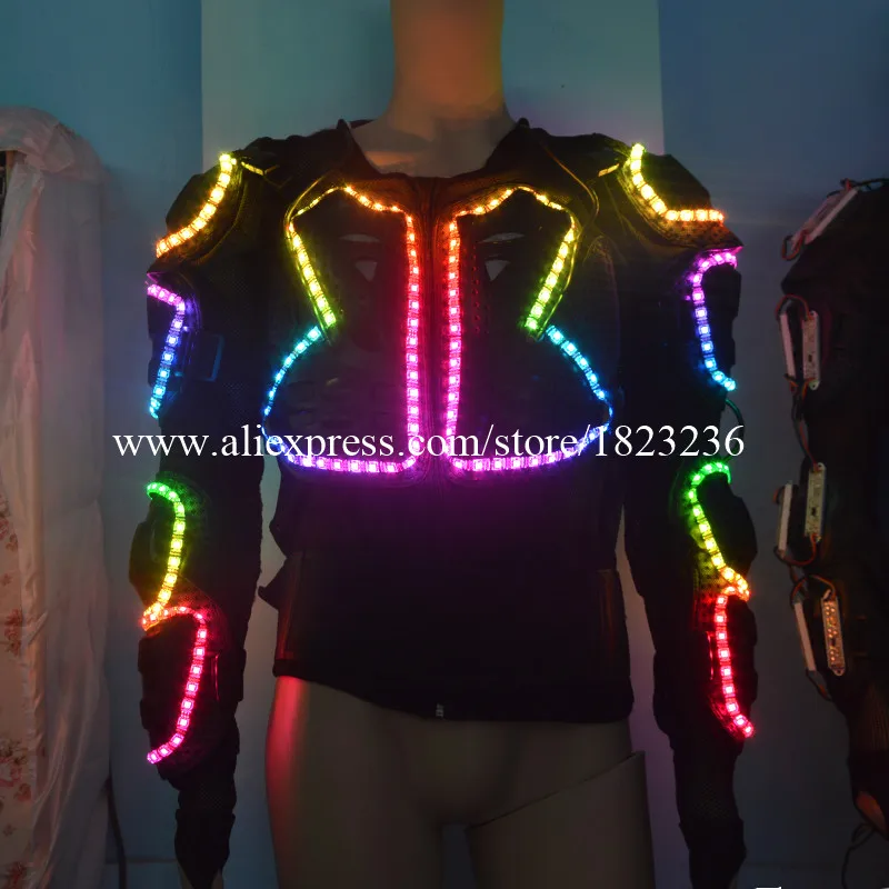 Fashion Led Luminous Colorful Jacket Ballroom Costume Clothes For Stage Performance Props Party Show