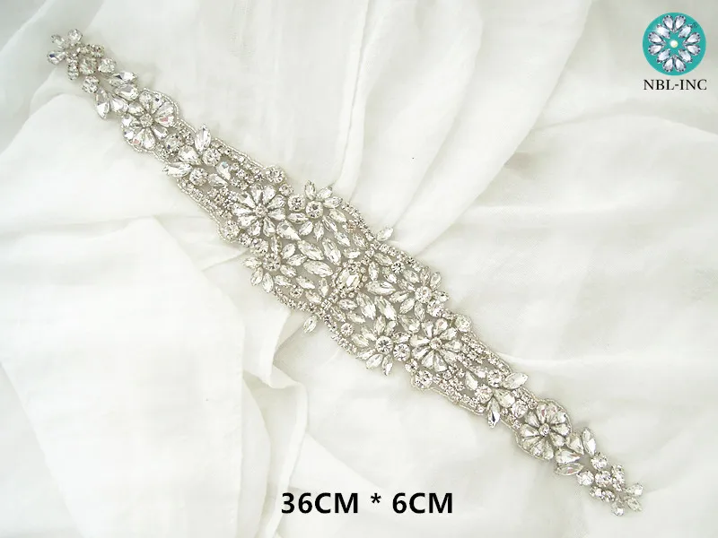 (30pcs)Wholesale wedding dress rhinestone applique bridal beaded silver crystal applique iron on for wedding dresses WDD0971