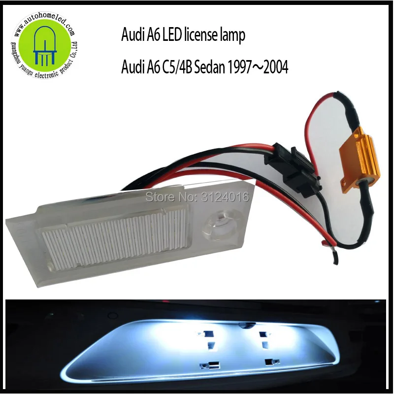 2PC x dahosun 3014SMD License Plate Light Lamp for Audi A6  C5 4B Sedan 1997~2004