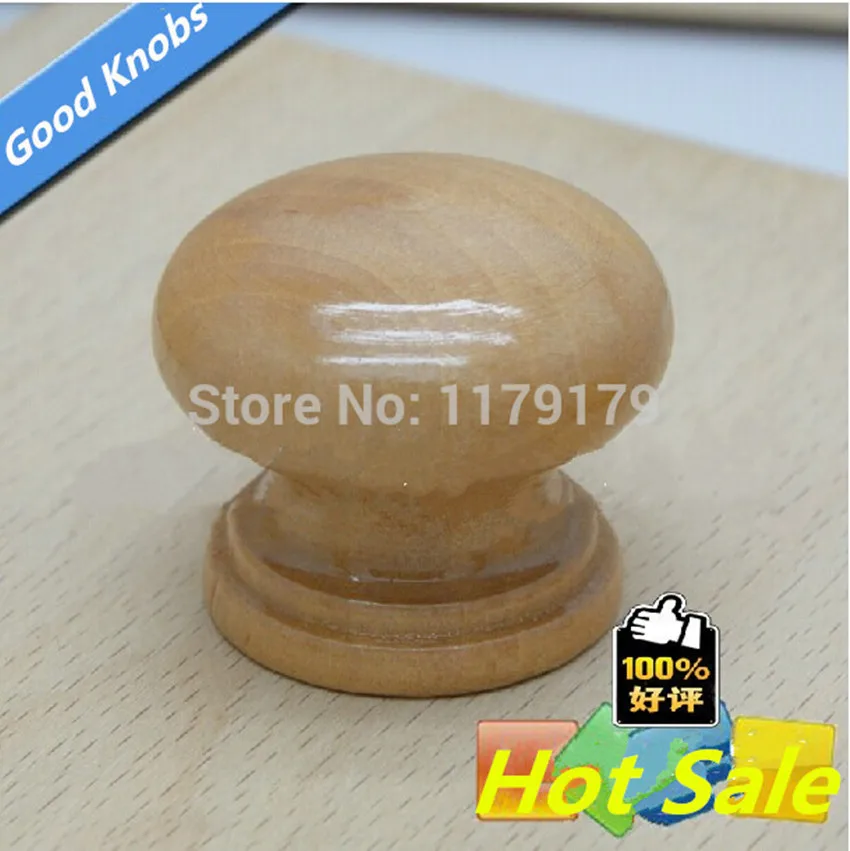 

Diameter 40mm wood pulls knobs ,clear varnish wooden drawer wardrobe dresser bedside table pulls knobs wood furniture knobs