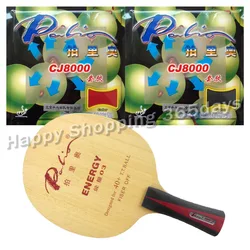 Raqueta combinada de tenis de mesa profesional, Palio ENERGY 03 Blade con 2x gomas de H40-42 CJ8000, Long Shakehand FL