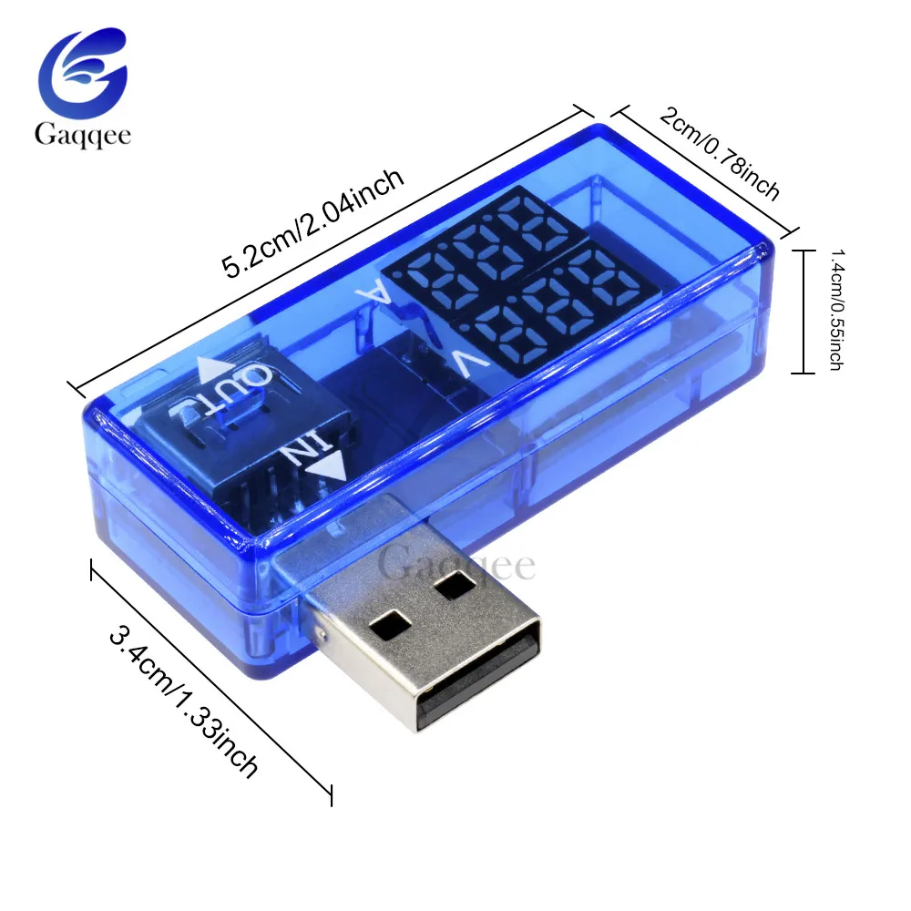 LED digital 3 bit USB port Current Voltage Charging Test Detector Tester Battery Voltmeter Ammeter Charger Doctor Meter Red Blue