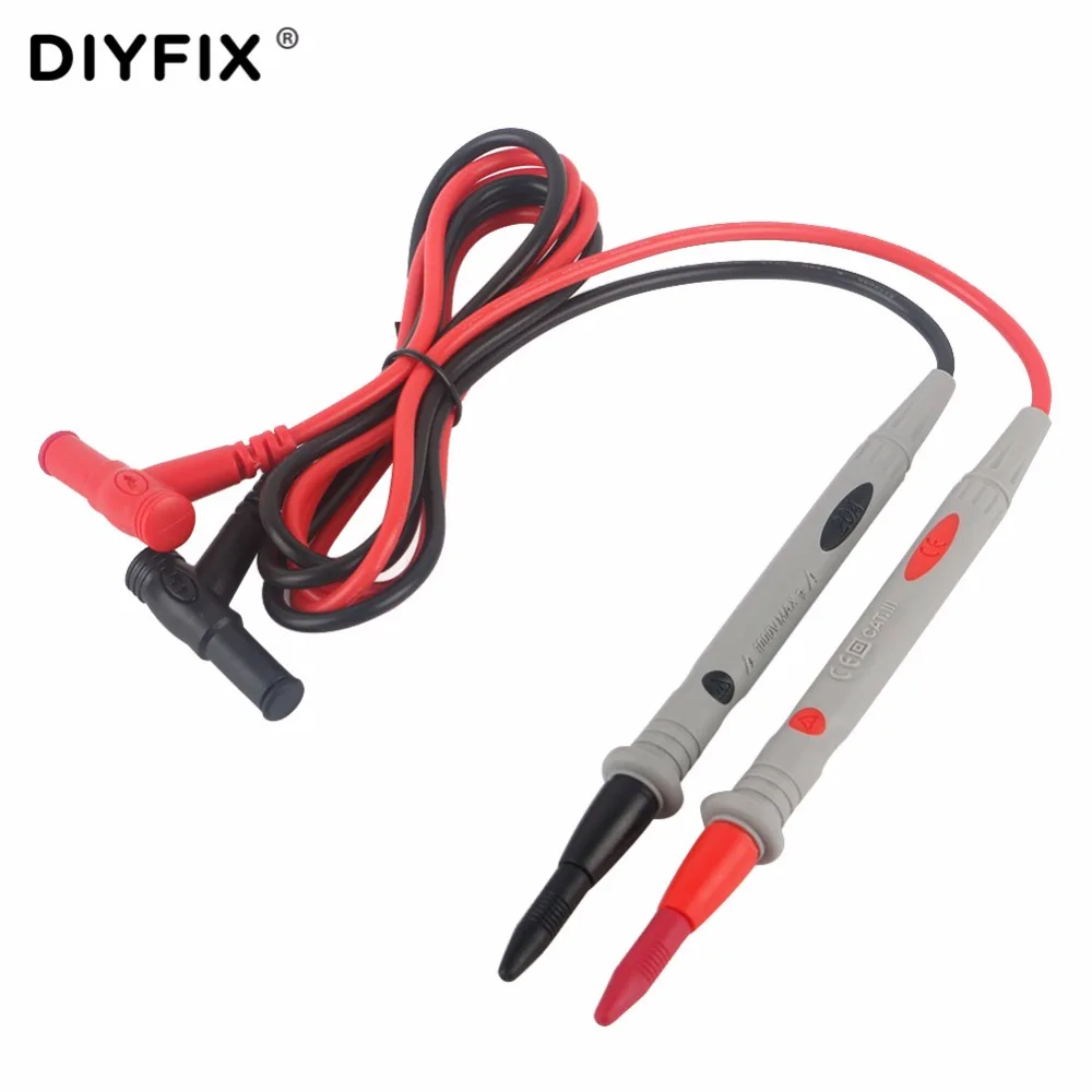 DIYFIX 1Pair CAT III  1000V 20A Silicone Wire Probe Test Leads Pin for Digital Multimeter Needle Tip Multi Meter Tester Probe