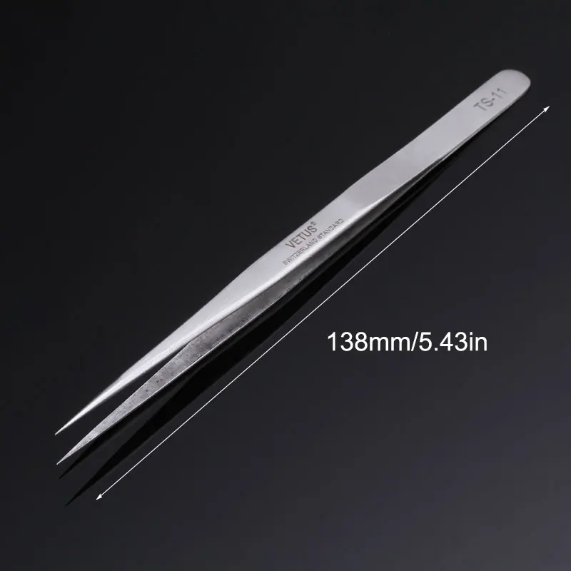6pcs/lot Vetus Precision Tweezers Stainless Steel Curved Straight Tip Forceps for Mobile Phone Electronic DIY Repair Hand Tools