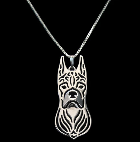 

Drop ship cartoon Chic Alloy Boxer dog necklace pendant jewelry golden colors plated 12PCS/LOT