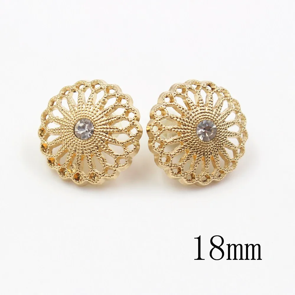 10pcs/lot Hollow Style metal buttons Gold for clothing sweater coat decoration shirt buttons accessories DIY JS-0278
