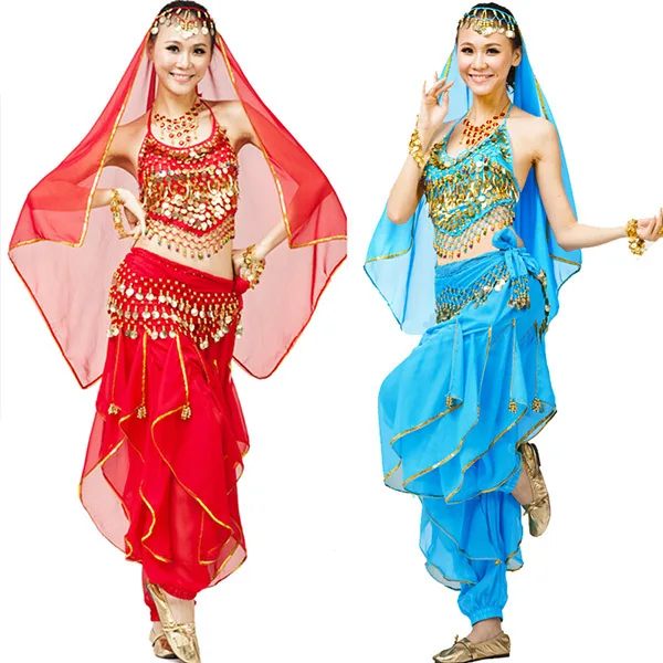 

2016 New 4pcs Set Belly Dance Costume Bollywood Costume Indian Dress Bellydance Dress Womens Belly Dancing Costume Sets 7 Color