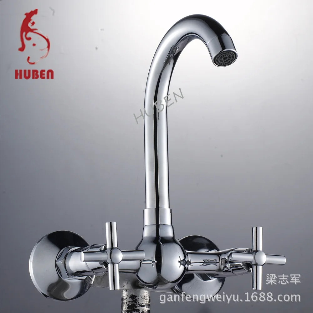 Tigers ran out into the kitchen wall faucet sink faucet hot and cold vegetables basin faucet copper whole body rotatable faucet