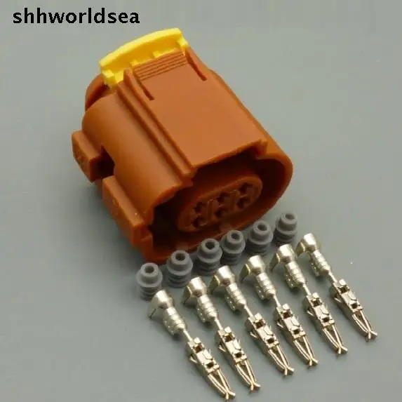 

shhworldsea 6 pin 1.5mm car throttle valve connector Auto waterproof wire harness plug 284717-3 for Modern kia sharp treasure