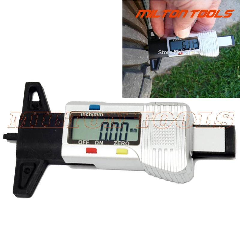 Factory outlet! 0-25.4mm Digital tire thread depth gauge Tire Tread Tyre Depth Brake Gauge Shoe Pad Gauge