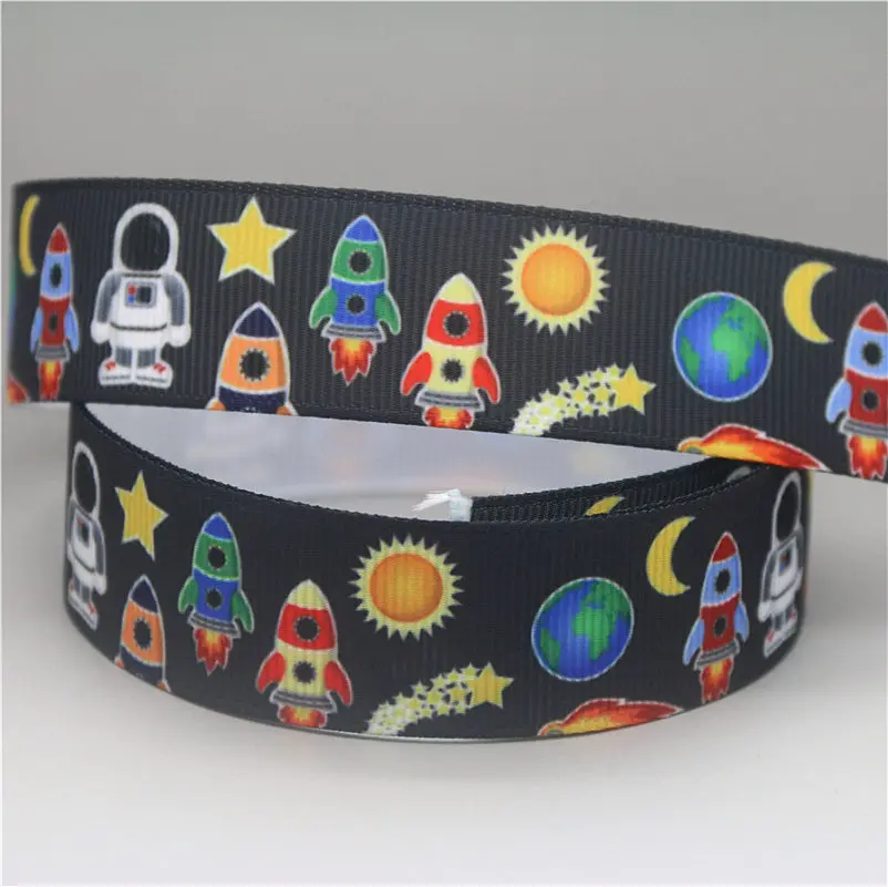 DHK 7/8'' 5yards fight space truck printed grosgrain Ribbon Accessory hairbow headwear decoration Wholesale OEM C1622