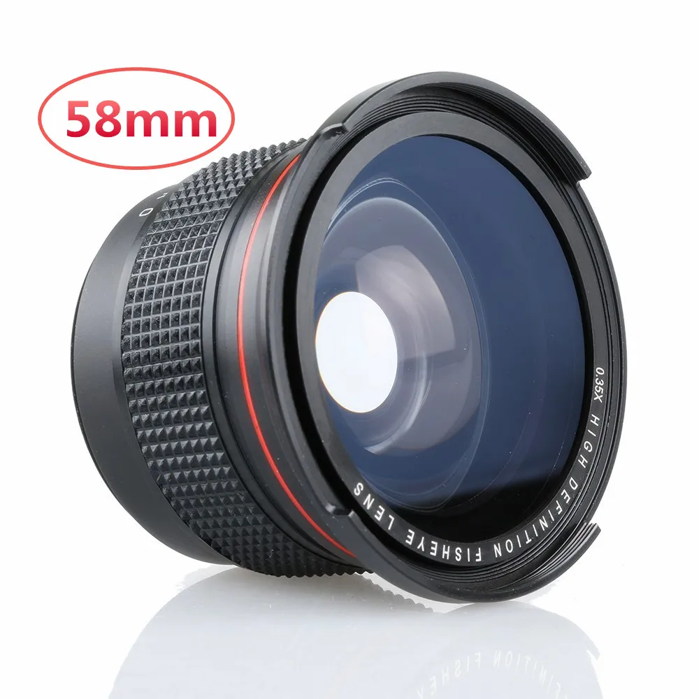Szerokokątny obiektyw typu rybie oko 0,35x 58 mm z obiektywem makro do Canon EOS 1100D 650D 600D 550D 500D LF277