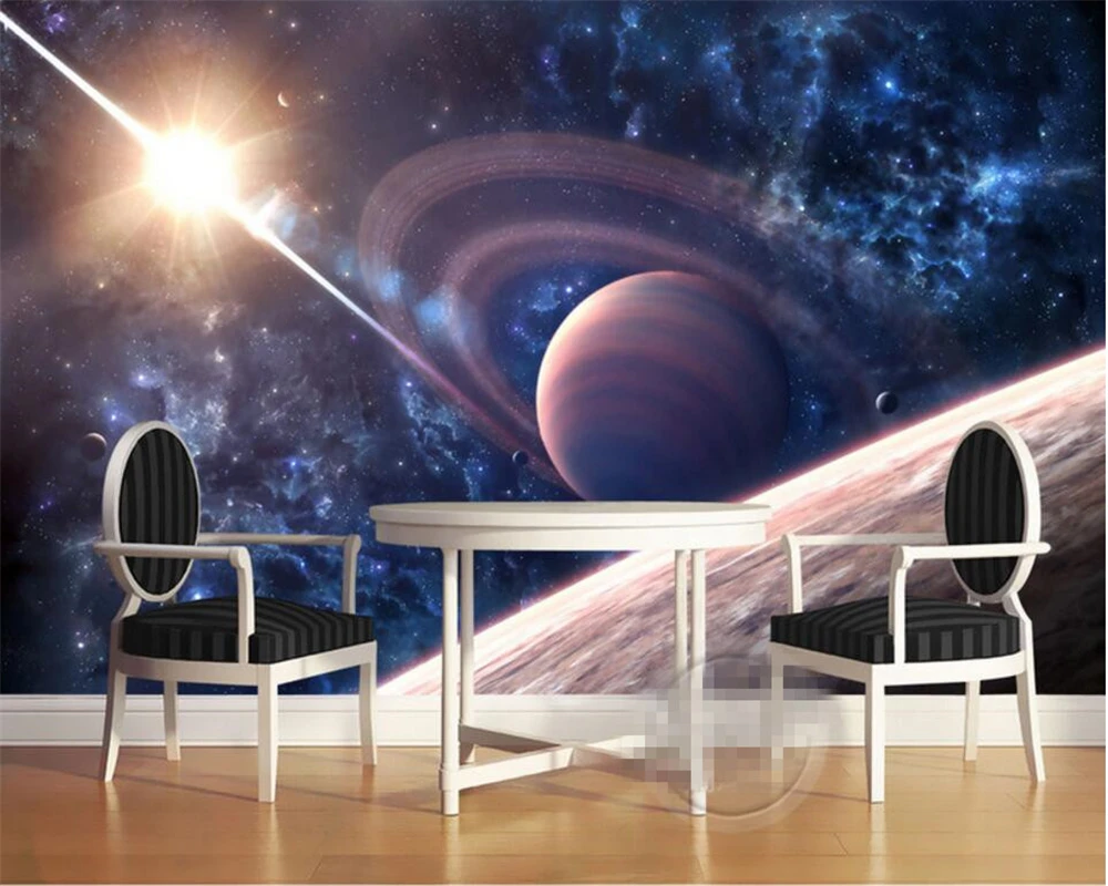 

Beibehang 3D Photo Wallpaper Space Moon Oil Paintings Mural Bedroom Living Room TV Background Wallpaper papel de parede 3d