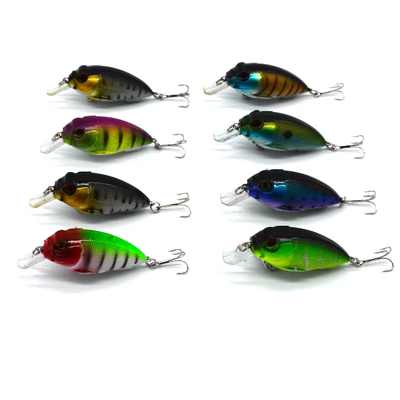 Top Quality 8pcs/lot  Fishing Lures 8 color 7cm/10.1g fishing tackle style Minnow fishing bait with 3D eyes