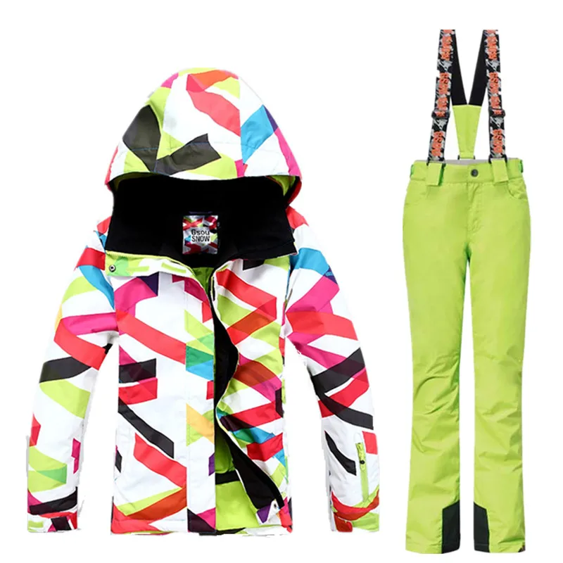 Gsou Snow outdoor women\'s Winter Waterproof windproof Ski Suit Ski Jacket+ski Pants set Snowboard  Female Skiing Snow Clothes