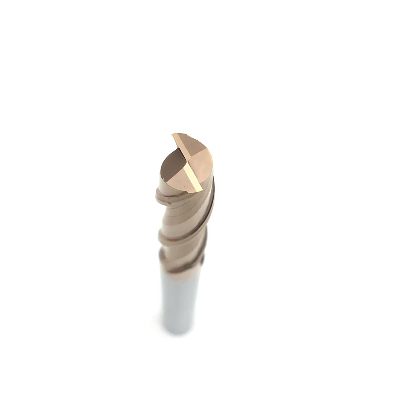 Fresa de topo plano, hrc60, 2f-d8 * 100l, 8mm, de carboneto sólido, duas flautas, revestido, quadrado, linear, fresa para trabalhar em metal