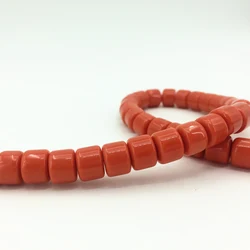 Orange red resin beeswax 4*7mm 5*8mm 7*10mm 12*9mm tube drum loose cylinder spacers beads fashion jewelry making 15inch B62