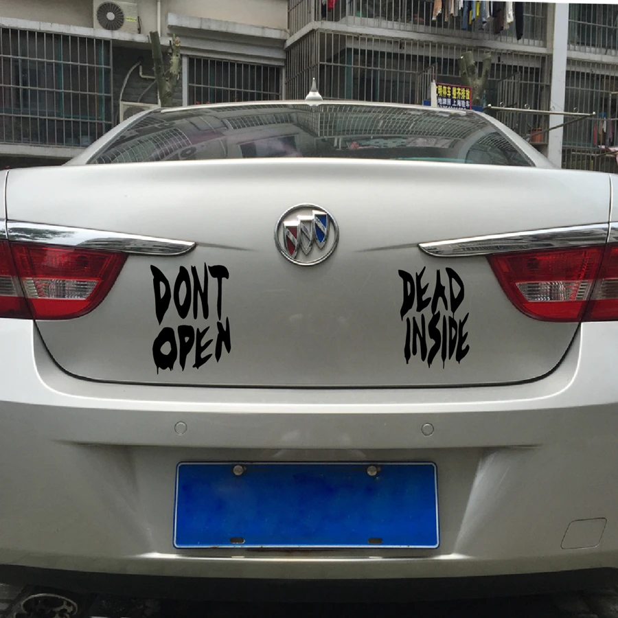 DONT OPEN DEAD INSIDE Vinyl Decal Sticker For Car Truck Door Walking Dead Zombie