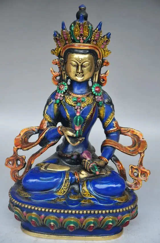 

Elaborate Chinese Tibetan Buddhism Cloisonne Handwork White Tara Duddha Statue