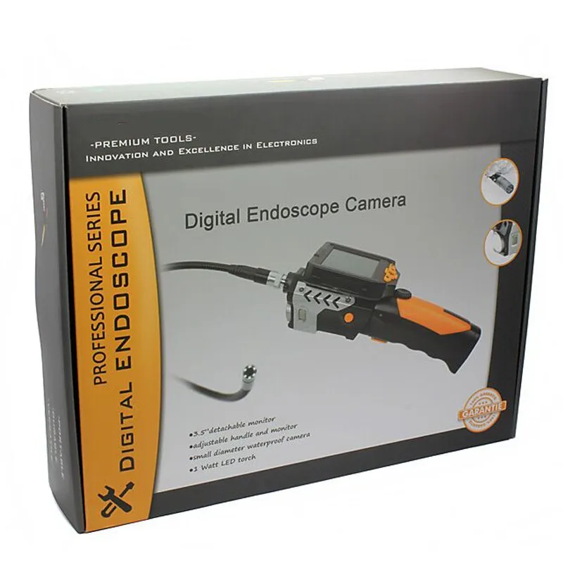 Portable Digital Video Recording Endoscope with 3.5 Inch Full Color LCD Screen 8.2mm Diameter Slim Probe with 6 Adjustable LED