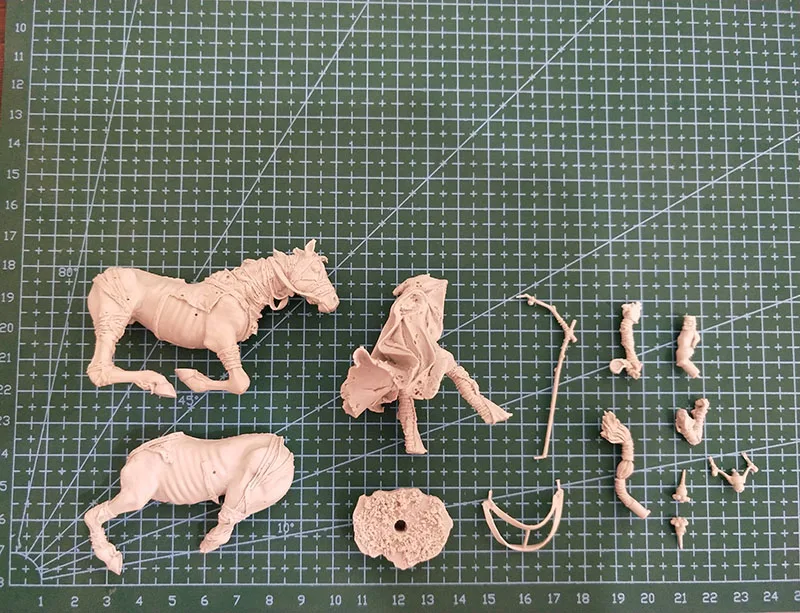 Unassambled  1/32 54MM  Horsemen of the Apocalypse  Famine  54MM  Resin figure miniature model kits Unpainted