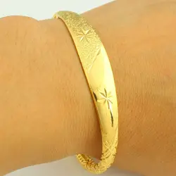 Adixyn 1 piece Women Dubai Bangle 24K Gold Color Bracelet Bangle African/ Arabic/Ethiopian Bride Wedding Jewelry