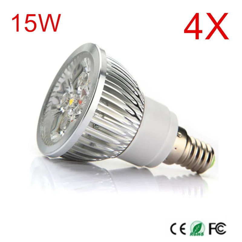 

4PCS Super Bright E14 15W LED Spot Bulb AC85-265V AC110V/220V High Luminous Dimmable Spotlight LED lamp Ceiling light