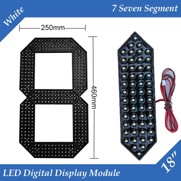 

10pcs/lot 18" White Color Outdoor 7 Seven Segment LED Digital Number Module for Gas Price LED Display module