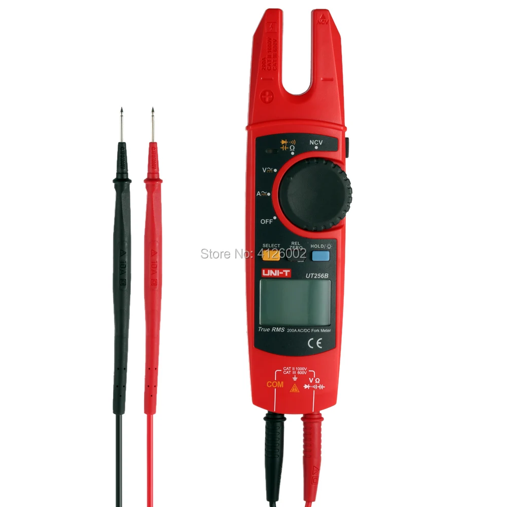 UNI-T UT256B 200A AC/DC True RMS Fork Meters/LCD Backlight/NCV Test/UT256 AC/DC 60A