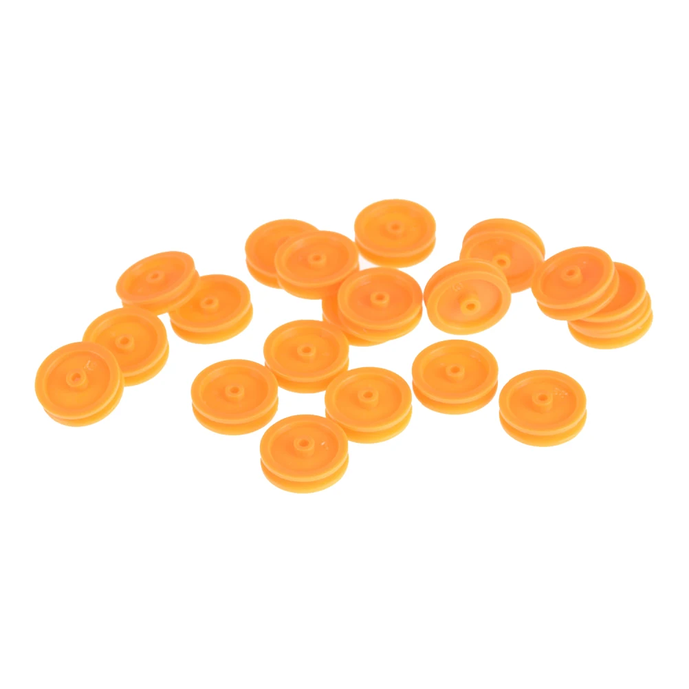 20Pcs/lot 2mm Hole Orange Plastic Belt Pulley For DIY RC Toy Car Airplane Accessories