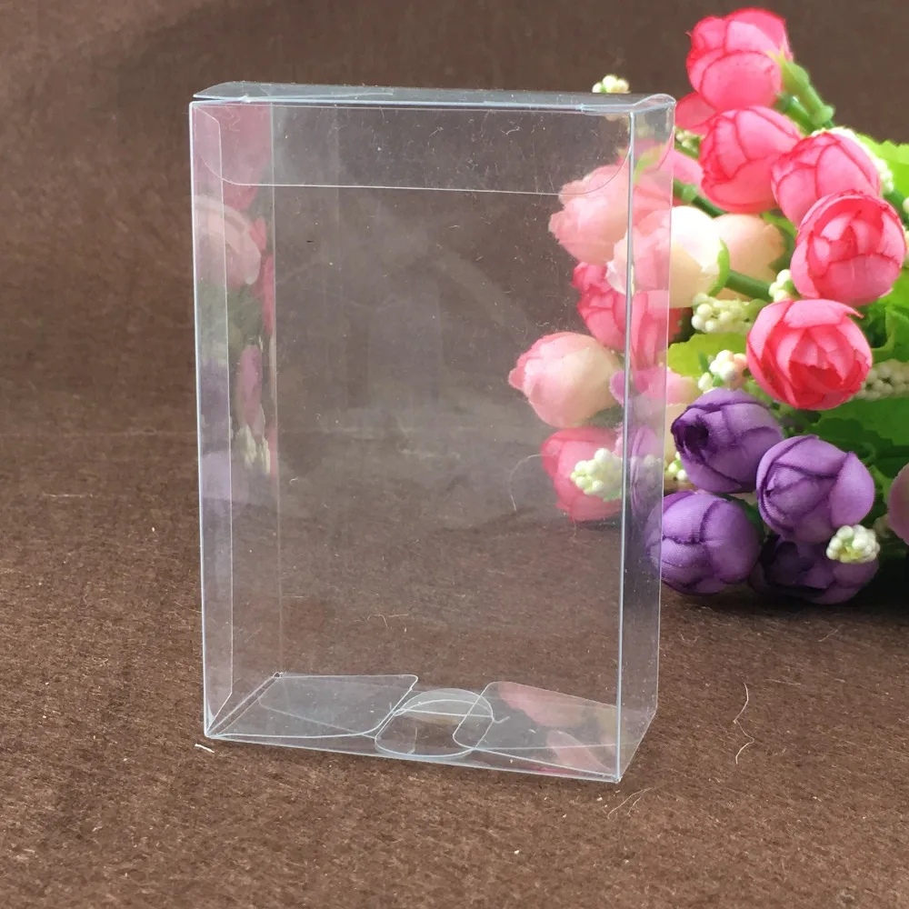 3*5*7cm 50pcs clear plastic pvc boxes schachtel transparent box for candy/wedding gift jewelry display packaging boxes