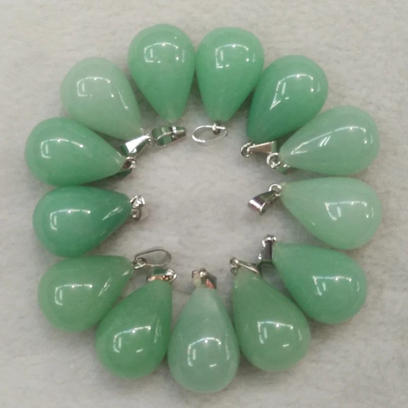 

Fahsion hot selling Natural stone aventurine charms water drop Pendants for jewelry marking 50Pcs/Lot Wholesale free