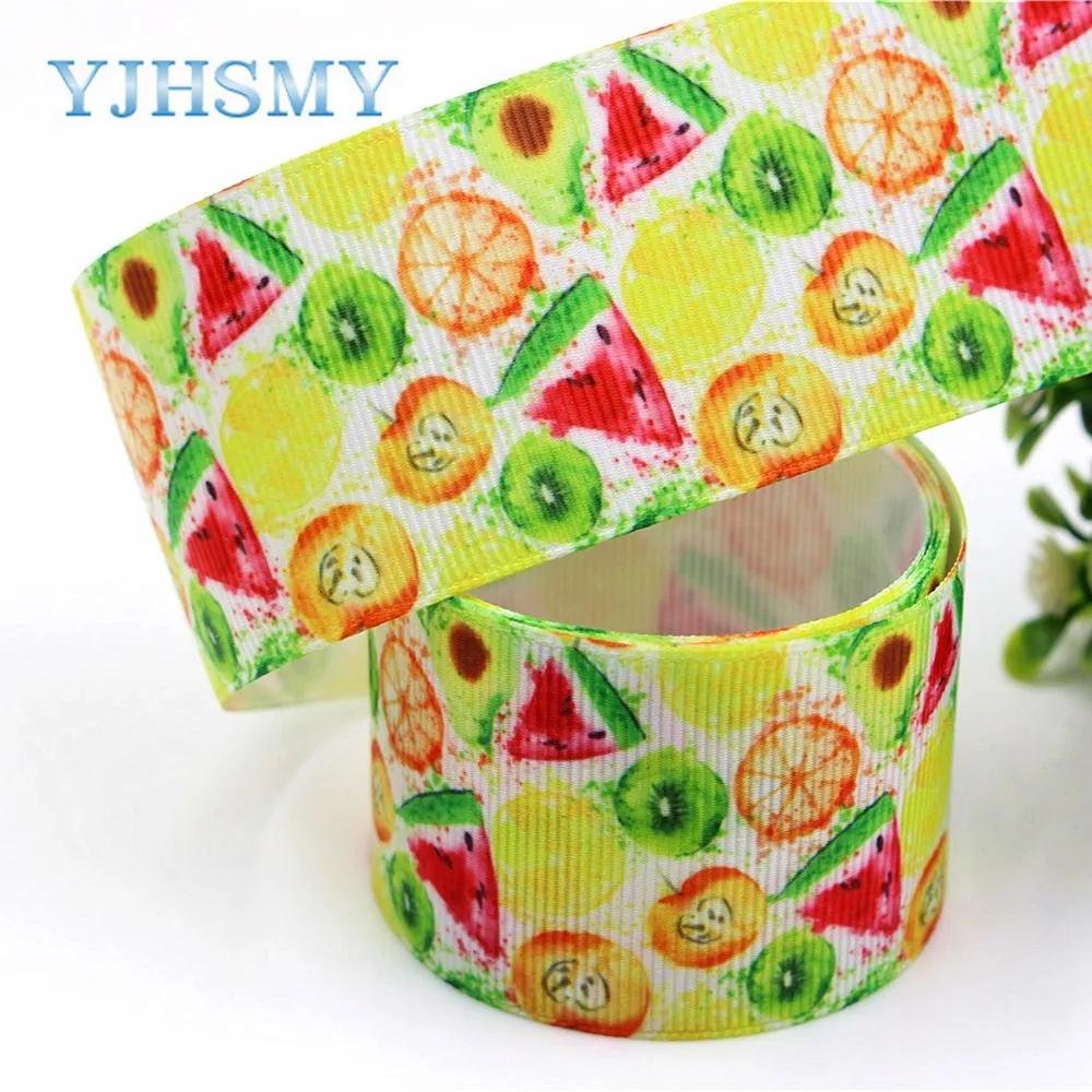 YJHSMY C-18111-145,38 mm 5 Yards Fruit series Printed grosgrain ribbons,DIY handmade Hair accessories wedding gift wrap Material