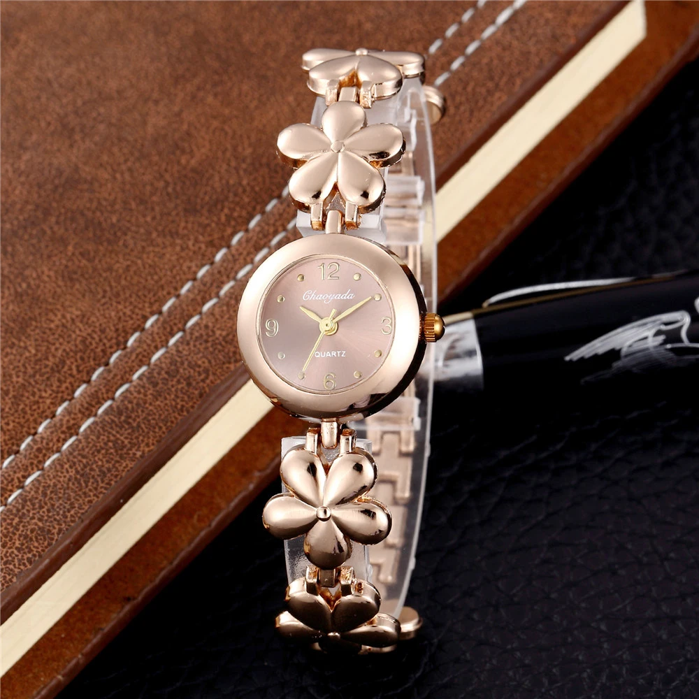 Luxury Stainless Steel Ladies Watch Flower Fashion Women Jewelry Watches Casual Rose Gold Bracelet Female Clock Relogio Feminino